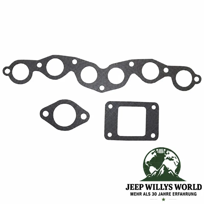 Crown Krümmerdichtungs Set 3-teilig Jeep CJ2A CJ3A / Willys MB M38 / Ford GPW 4-134 L-Head (1941-1953)