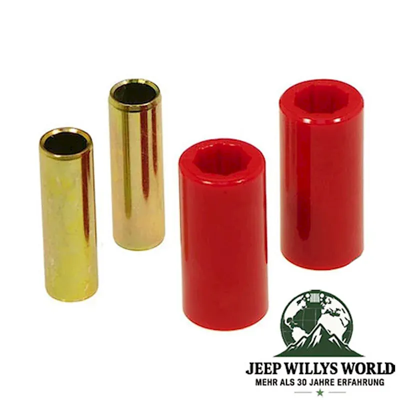 Blattfederbuchsen Set Federgehänge vorne oder hinten PU rot Jeep CJ 55-75