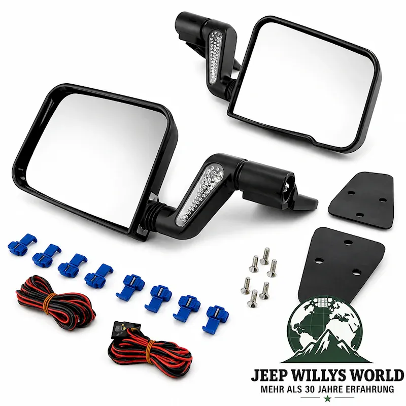 Mirror Set Heated with built-in LED Turn Signals Jeep Wrangler 87-06
