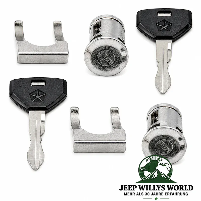Door Lock Cylinder Pair with Key Jeep Wrangler + Cherokee + Grand Cherokee 93-94