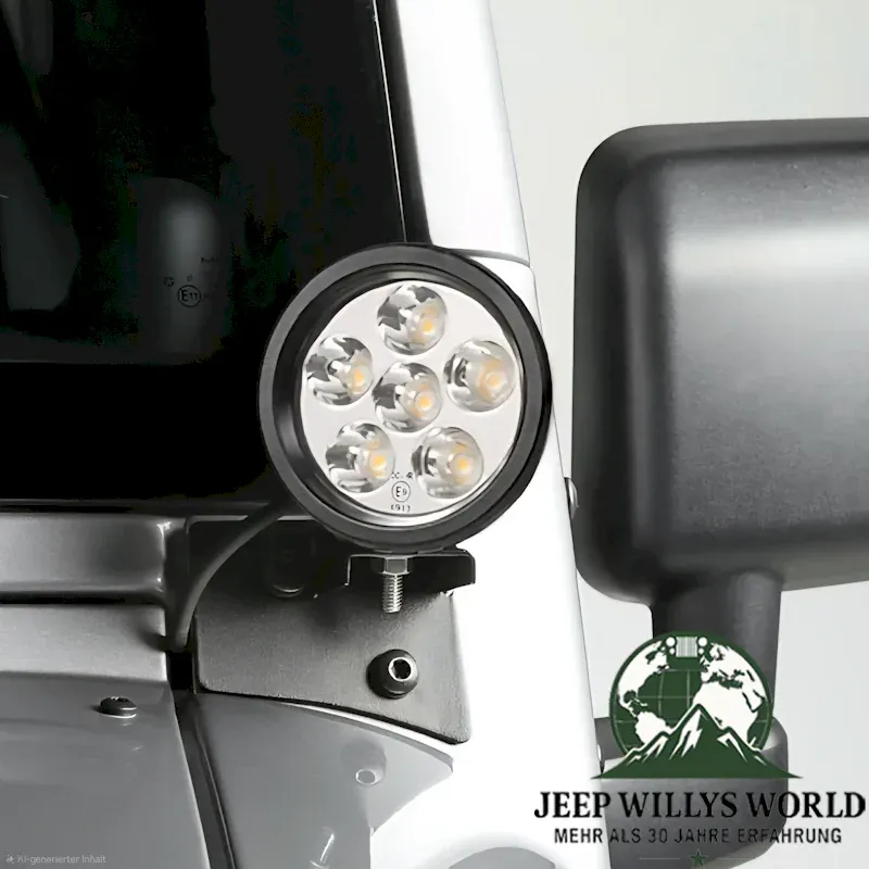 LED Headlamp round Ø 8,9cm 18 Watt with E-mark