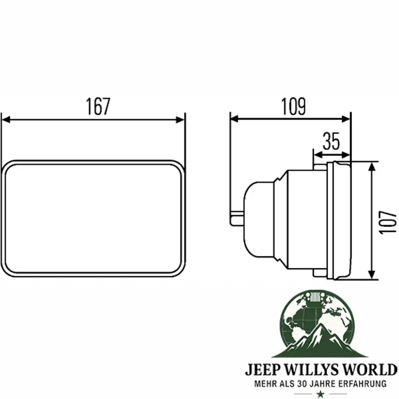 Scheinwerfer Einsatz H4 mit LWR Jeep Wrangler EU Modell 87-95