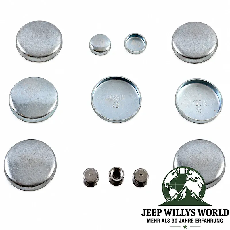 Enginetech Motor Motorblock Froststopfen Set Jeep Wrangler YJ TJ / Cherokee XJ / Grand Cherokee ZJ ZG WJ WG 4,0L 6 Zyl. Motor (1987-2006)
