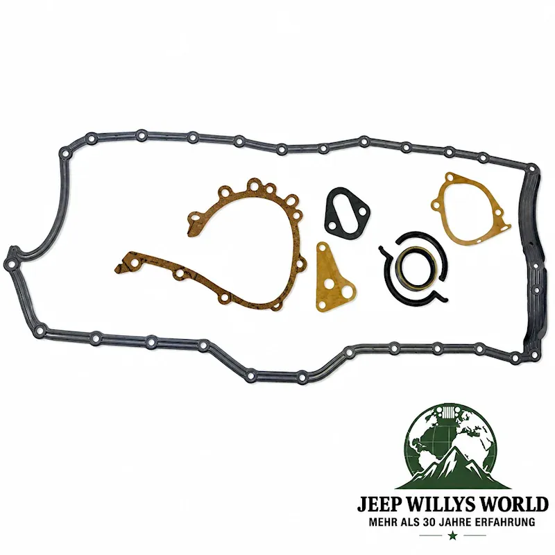 Crown Engine Gasket Set Lower Jeep Wrangler YJ TJ / Cherokee XJ / Comanche MJ / Grand Cherokee ZJ WJ 4.0L Engine (1992-1999)