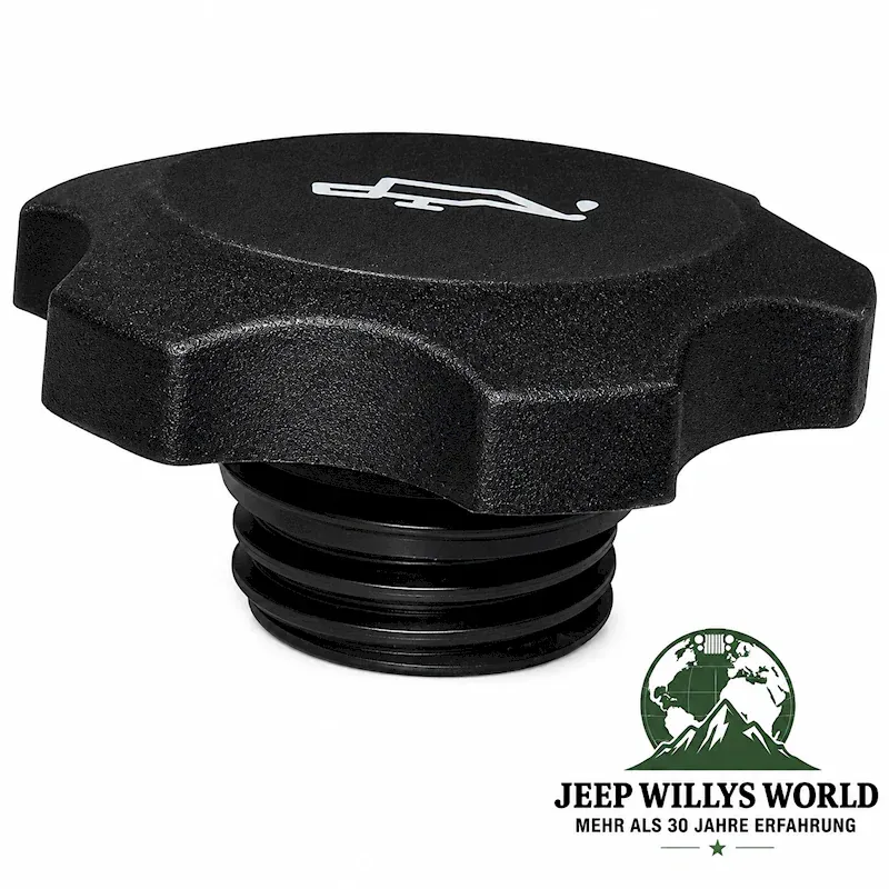 Crown Motor Öleinfülldeckel mit Schraubgewinde Jeep Wrangler YJ TJ / Cherokee XJ / Grand Cherokee ZJ ZG WJ WG mit 2,4L + 4,0L + 5,2L + 5,9 L Motor (1995-2006)