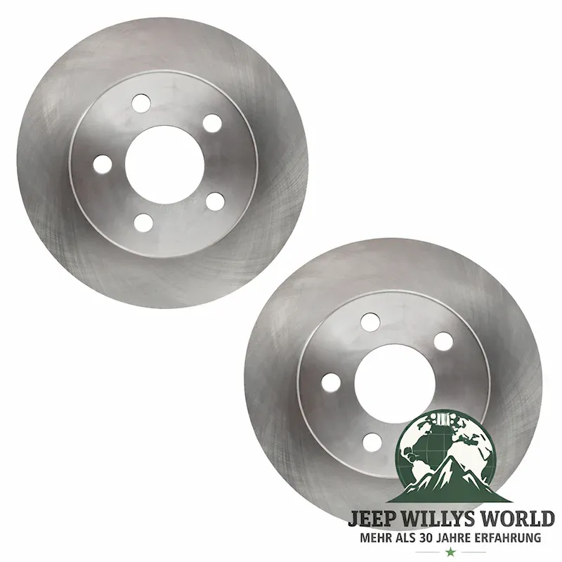 Brake Rotor Set front Jeep CJ YJ XJ MJ 82-89, 4 Pad overview, pad side shown.