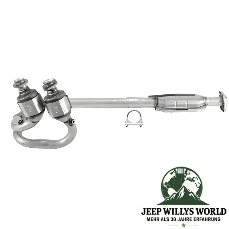 Front Pipe with two (2) Catalytic Converters incl. Clamp for 4.0L engine. Jeep Wrangler TJ (2004-2006).