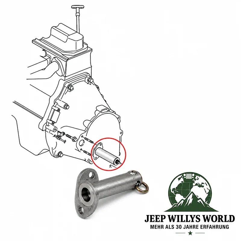 Hydraulic Clutch Release Bearing for 2.4L & 4.0L engine. Jeep Wrangler TJ (2005-2006) technical drawing of position