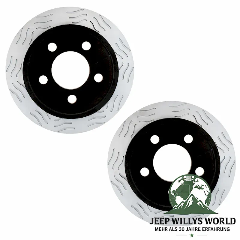 Brake Rotor Set front Jeep CJ YJ XJ MJ 82-89, 4 Pad overview, pad side shown.