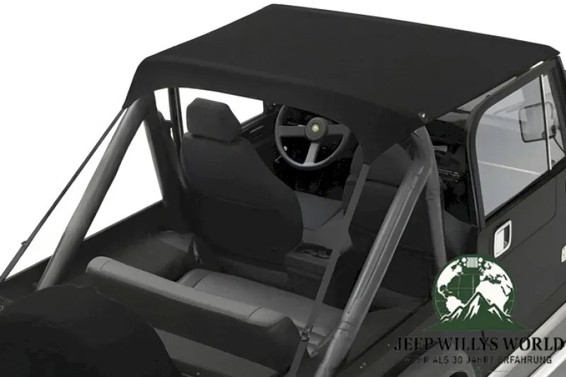 Bikini Top Traditional Black Crush Jeep CJ7 CJ8 Wrangler YJ 76-91