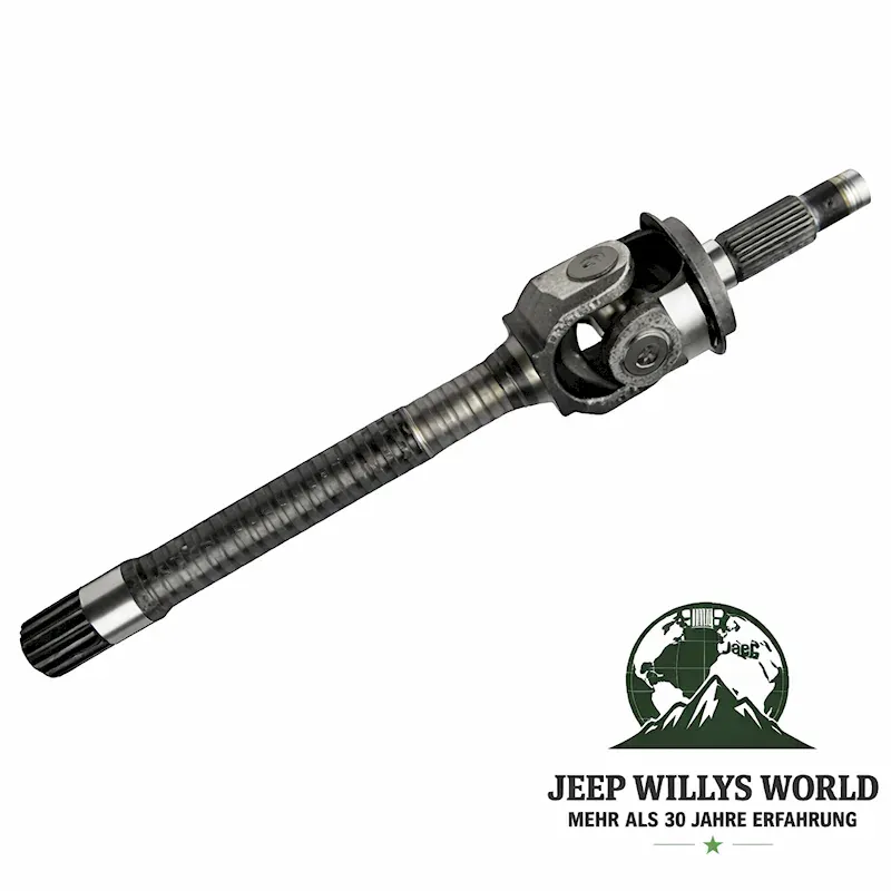 Propeller Drive Shaft Yoke Strap and Bolt Style Dana 30 Front Axle, 44 Rear Axle, 300 Transfer Case Jeep CJ Wrangler Cherokee Commanche 66-93, slightly tilted top side view with full product visable.