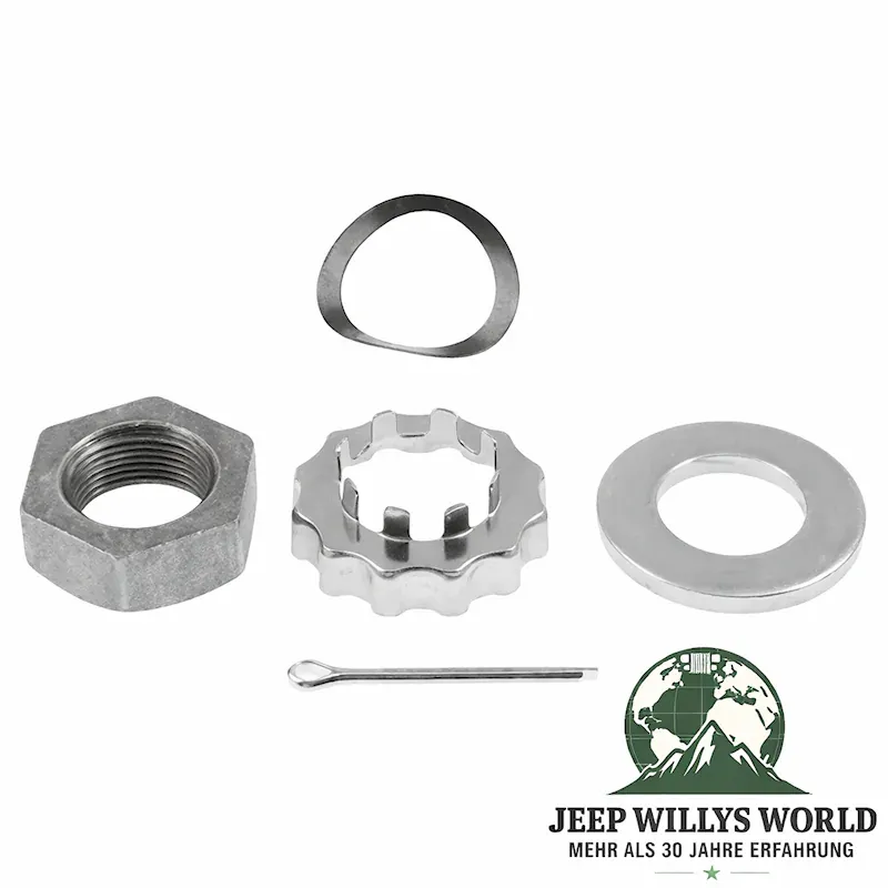 Front Hub Assembly Set Dana 30. Bearings, Hub Bolt & Spindle Nut. Left or Right. Jeep Wrangler YJ / Cherokee XJ / Comanche MJ (1984-1989)