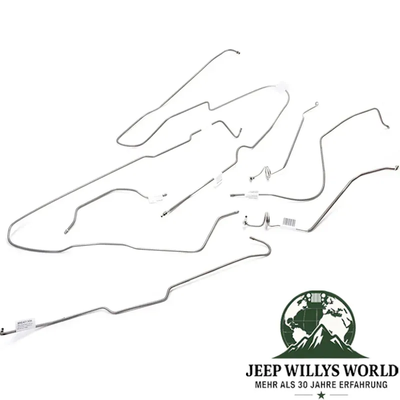 Brake Lines Set Stainless Steel 7-pcs. for wide rear axle Jeep CJ7 81-86