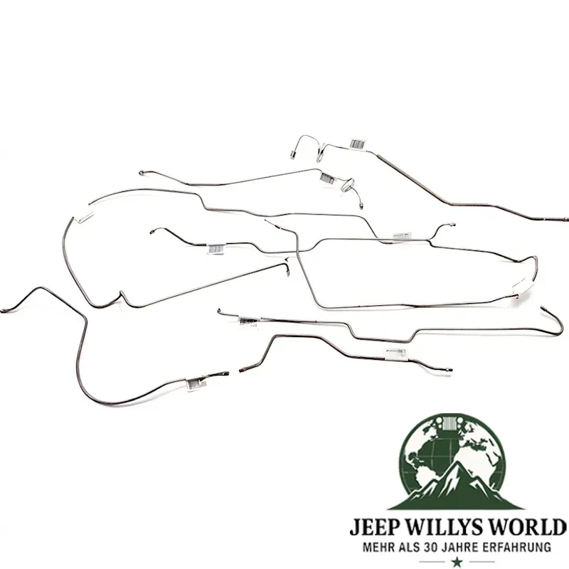 Brake Lines Set Stainless Steel 7-pcs. with Quadratrac Jeep CJ7 76-79