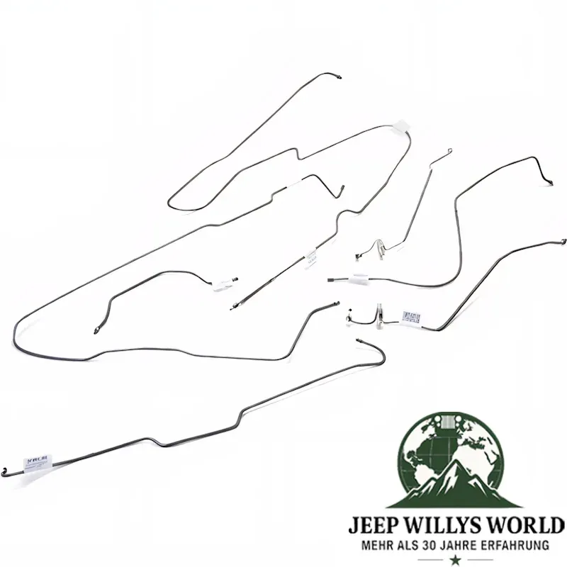 Brake Lines Set Stainless Steel 7-pcs. without ABS Jeep Wrangler 87-94