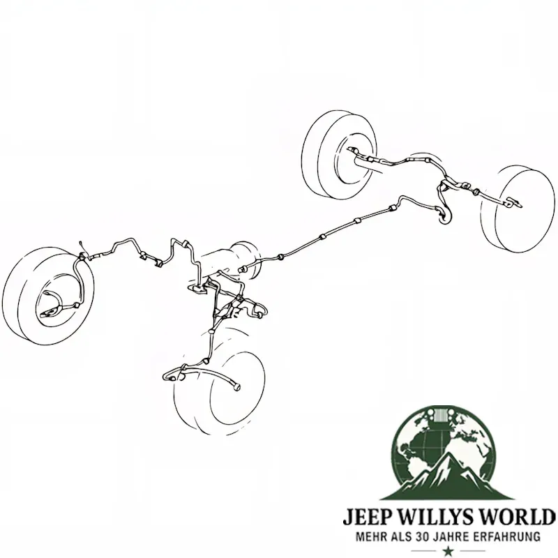 Brake Lines Set Stainless Steel 7-pcs. without ABS Jeep Wrangler 96-06