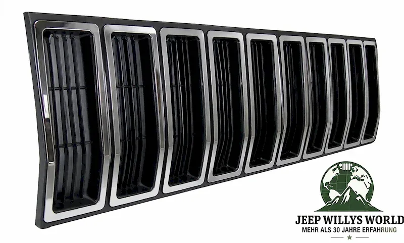 Frontgrill Kühlergrill Blende Schwarz / Silber Jeep Cherokee 84-87