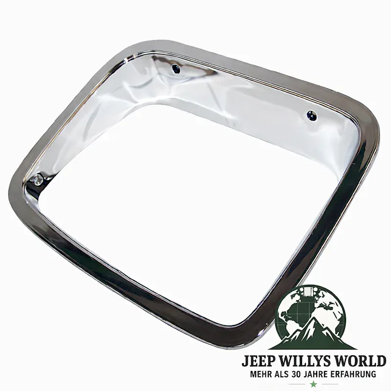 Headlight Trim Bezel US chrome plastic, driver side (left). Jeep Wrangler YJ (1987-1995)