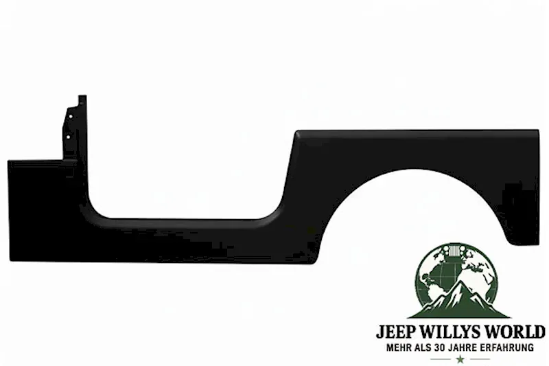 Stahl Karosserieseitenteil hinten links, schwarz grundiert. Jeep CJ7 / Wrangler YJ  (1976-1995)