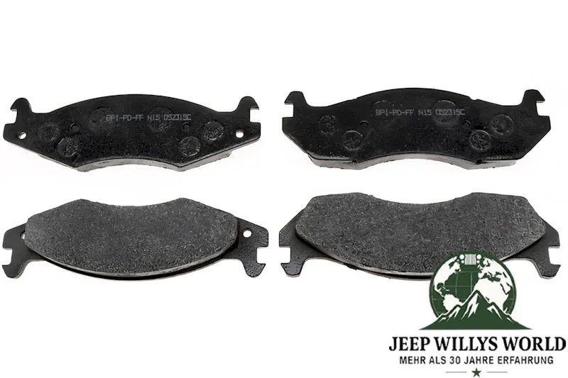 Raybestos Bremsbeläge, -Klötze Paar vorne. Jeep CJ5 CJ7 CJ8, Wrangler YJ, Cherokee XJ, Comanche MJ (1982-1989)