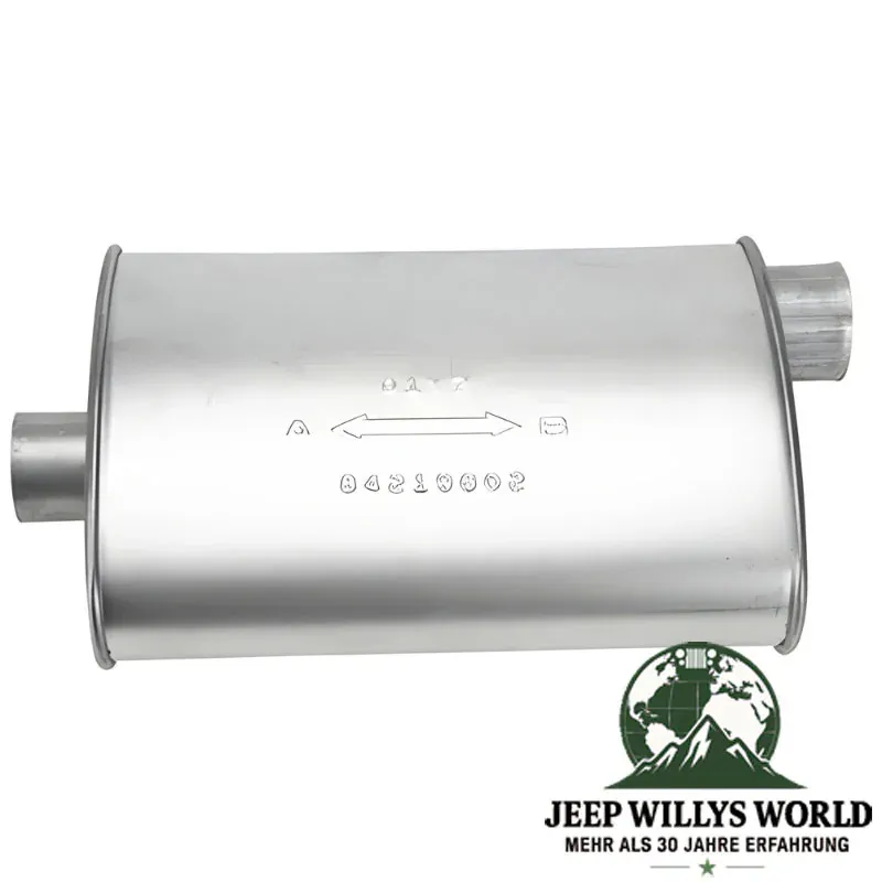 Exhaust 2" Muffler MSL Maximum for 4.2L engine. Jeep Wrangler YJ (1987-1990), top side pictured.