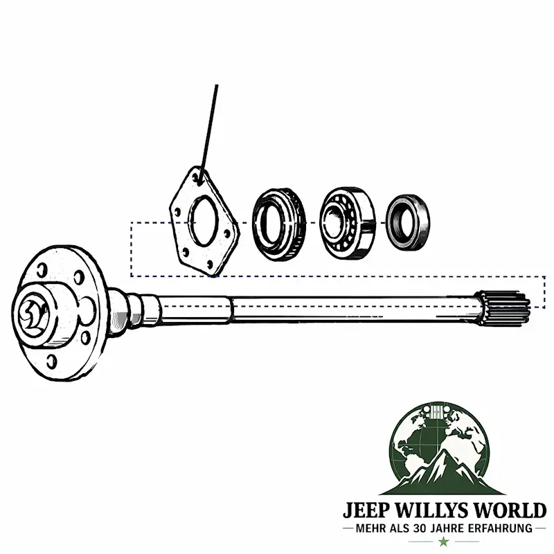Wheel Bearing Retainer Rear Axle Dana 35 Jeep Wrangler + Cherokee 84-89