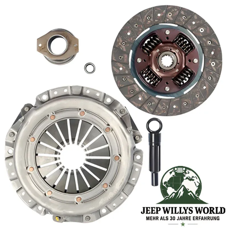 Clutch Master Kit for 2.5L AMC engine with T4, T5, T176 or T177 Transmission. Includes Pressure Plate, Clutch Disc, center pin, Throwout & Pilot Bearing. Jeep SJ J Serie / CJ5 CJ7 CJ8 / Cherokee XJ (1983-1986).