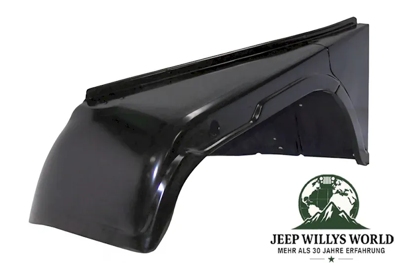 front left Fender, primed black, bolt on fit to original mounting points. Jeep CJ5 / CJ6 (1969-1971).