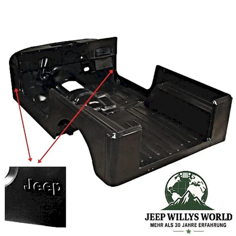 Body Tub with Jeep logo/decal embossed on the sides. Jeep CJ7 (1976-1986).