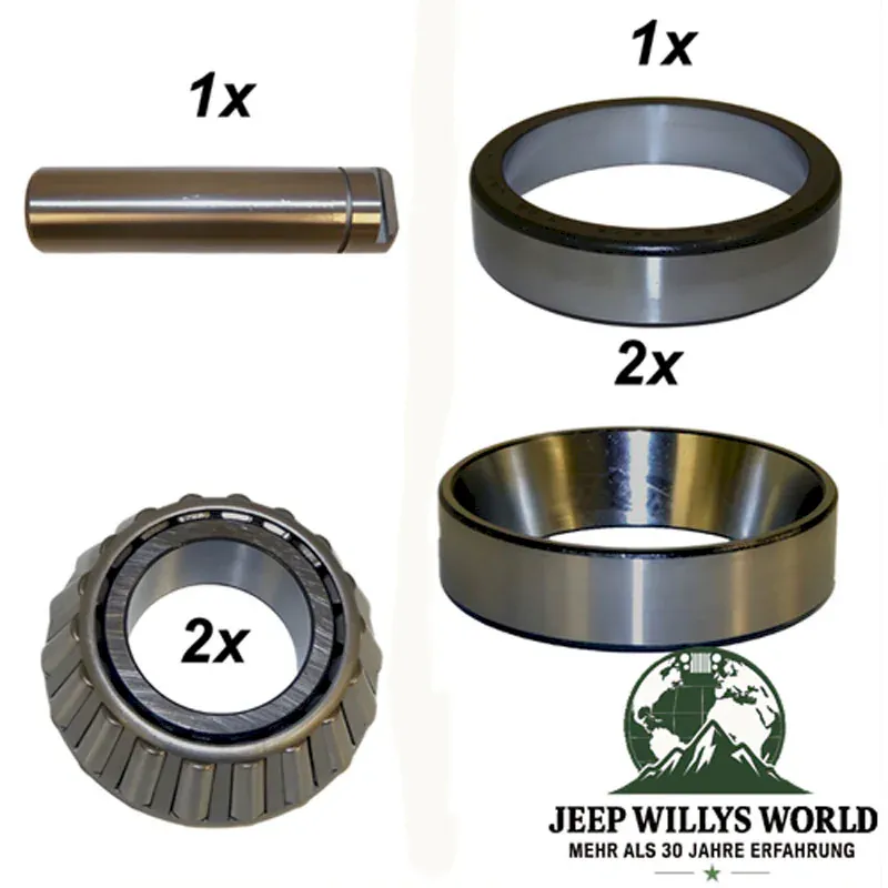 Lagersatz Dana 300 Verteilergetriebe Jeep CJ 80-86, Zwischenwelle, Lagerschalen und Lager abebildet.