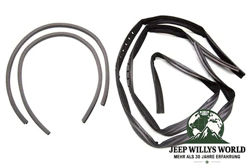 Door Glass Edge Seal Set Front Right + Left Jeep CJ 76-81