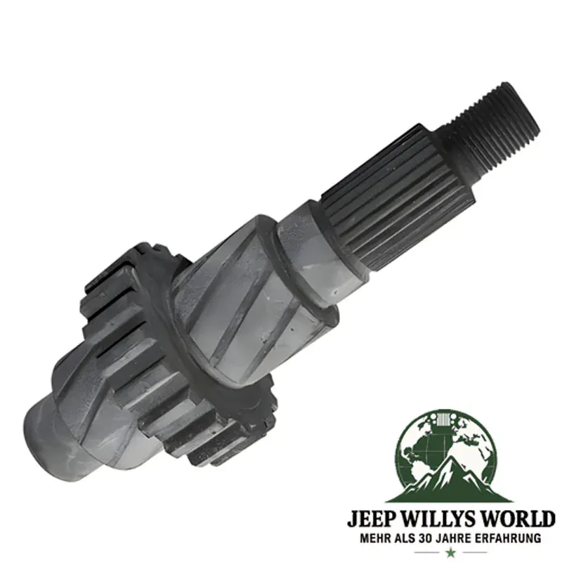 Ausgangswelle vorne Dana 300 Verteilergetriebe Jeep CJ 80-86, Nahaufnahme.