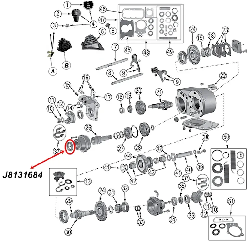 Simmerring Eingang Dana 300, NP Verteilergetriebe, T176, 177 Schaltgetriebe Ausgang Jeep CJ Wrangler Cherokee 80-91