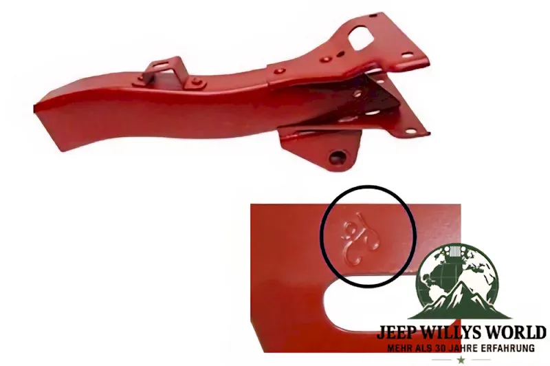 Rahmen Reparaturkopf vorne rechts 18" lang „F“-Zeichen Ford GPW 41-45