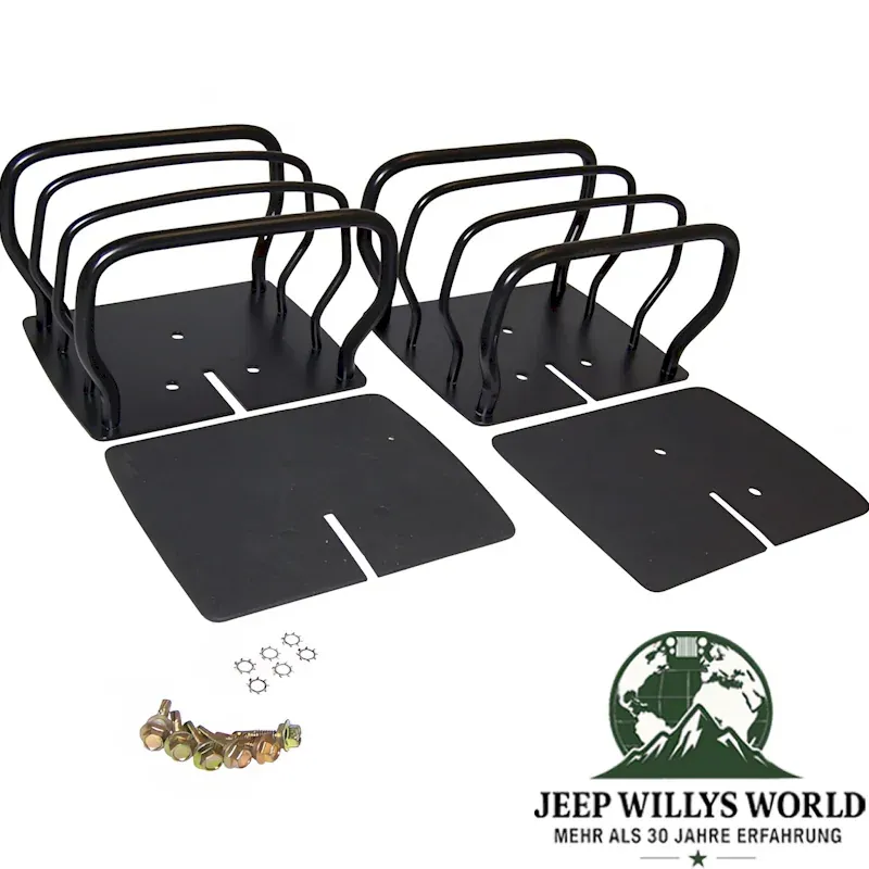 RT Off-Road Rückleuchtenschutzgitter Rückleuchtengitter Rückleuchte Heckleuchtenschutzgitter Lampenschutzgitter schwarz pulverbeschichtet​​​​​​​ Jeep CJ5 CJ7 CJ8 / Wrangler YJ TJ (1976-2006)