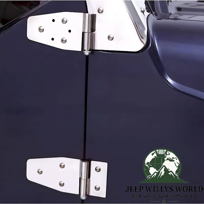 RT Off-Road Door Hinge Set Lower in Stainless Steel polished Jeep CJ5 CJ7 CJ8 / Wrangler YJ TJ (1976-2006)