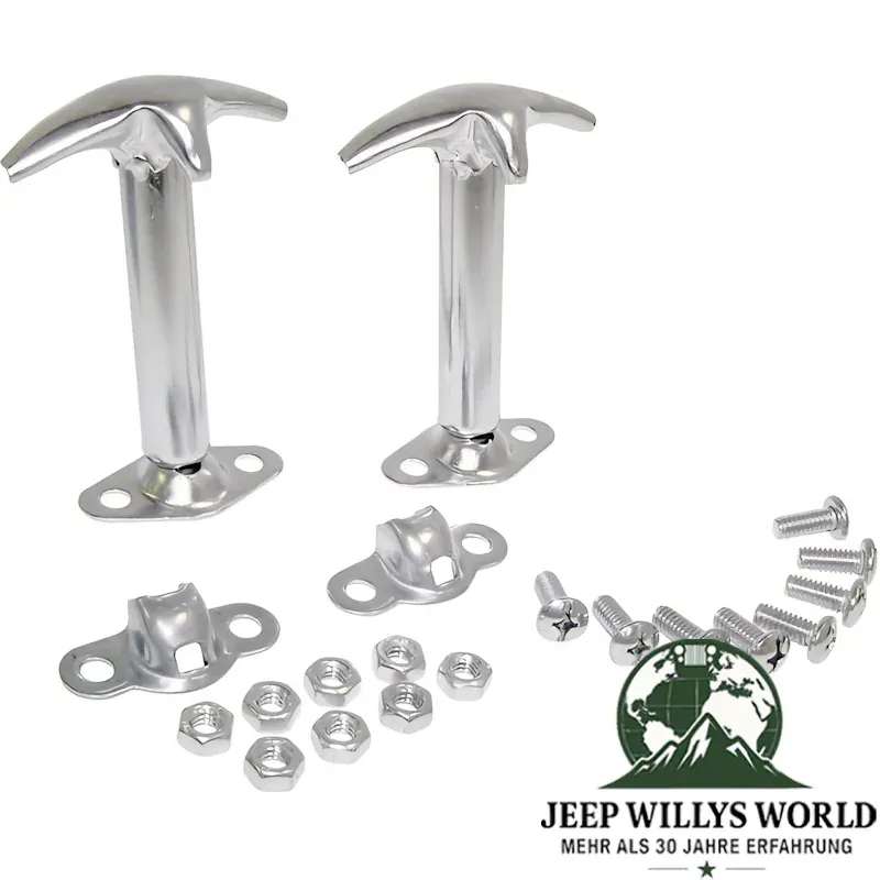 Motorhaubenverschluss Haken Paar Edelstahl CJ + Wrangler YJ 46-95