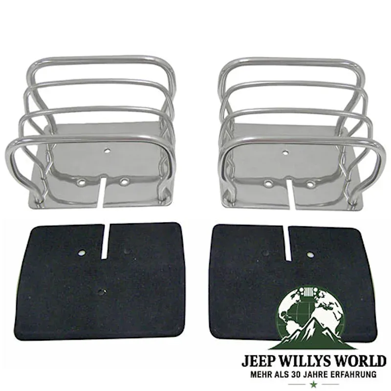 RT Off-Road Rückleuchtenschutzgitter Rückleuchtengitter Rückleuchte Heckleuchtenschutzgitter Lampenschutzgitter Edelstahl US Modell Jeep CJ5 CJ7 CJ8 / Wrangler YJ TJ (1976-2006)