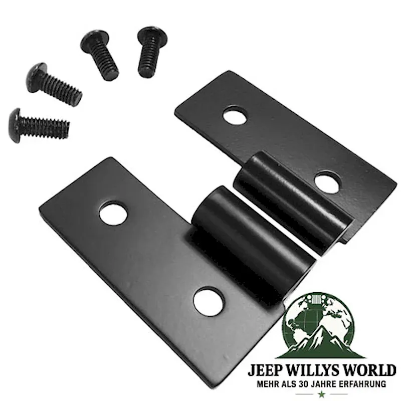 Door Hinge Set Lower in Black Stainless CJ + Wrangler YJ TJ 76-06