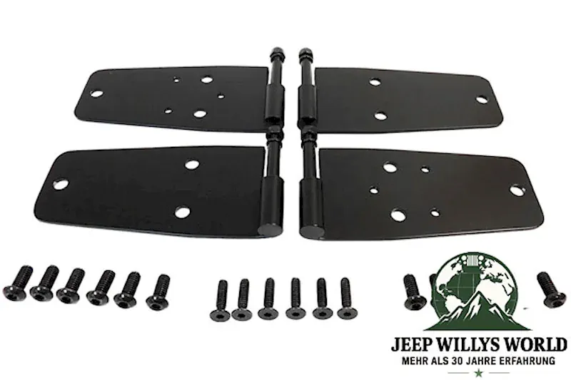 Türscharnier Set schwarz Edelstahl CJ + Wrangler YJ 76-93