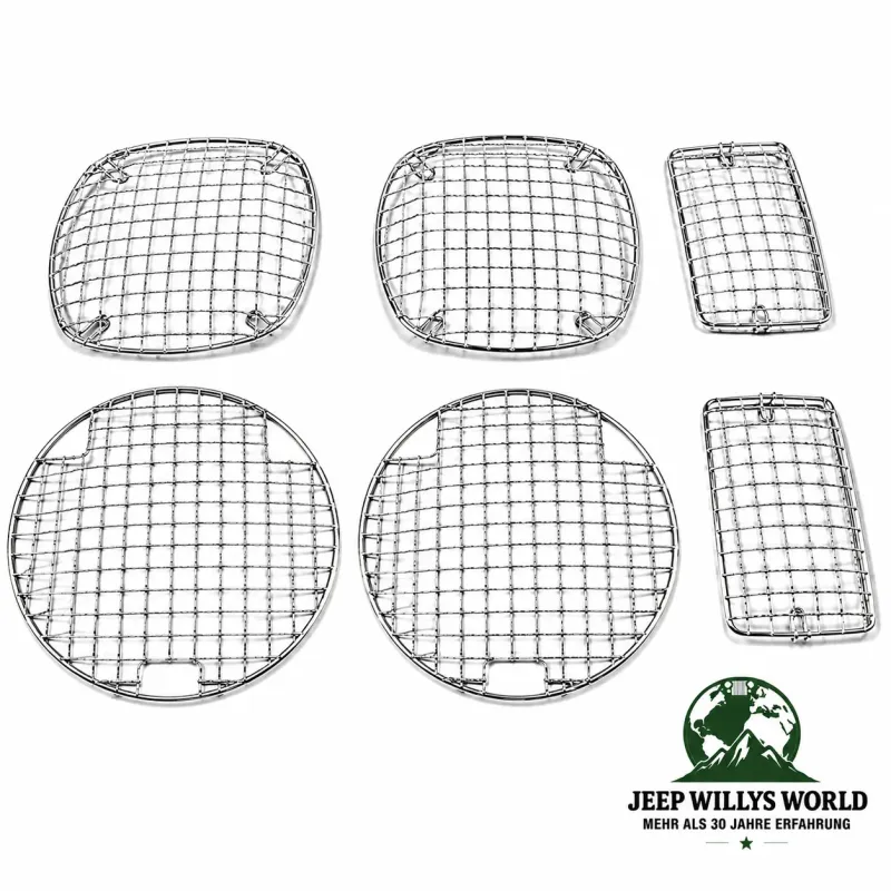 Rugged Ridge Lampenschutzgitter Edelstahl Set 6-teilig Edelstahl Jeep Wrangler TJ (1996-2006)