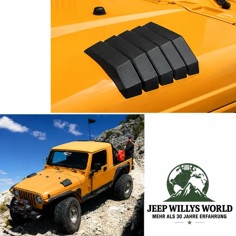 Daystar Hood Vent Covers Pair Black polyurethane Jeep Wrangler YJ TJ (1987-2006)