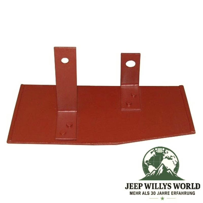 Steel Heat shield Master Brake Cylinder Jeep Willys MB, Ford GPW (41-45), pictured with Mounting Brackets visabel Master Brake Cylinder side.