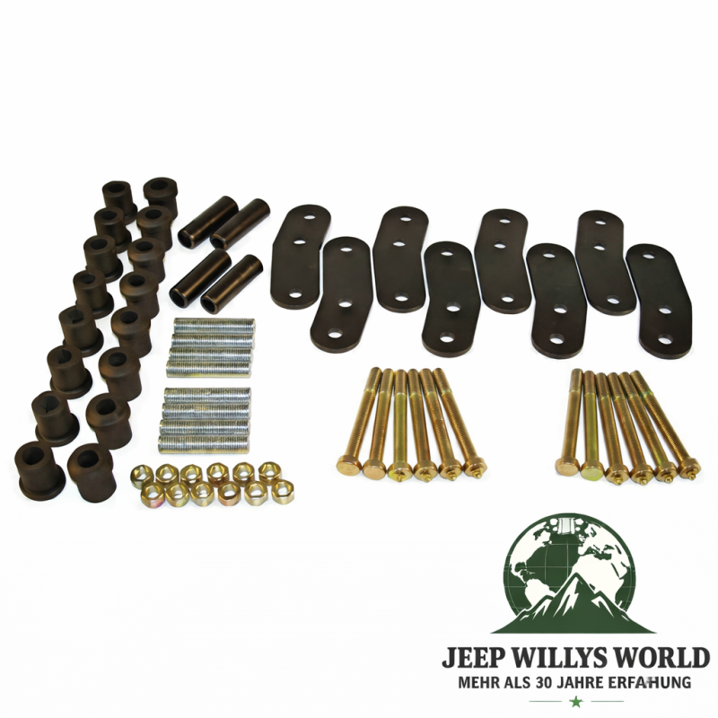 Blattfederschäkel Set Vorne + Hinten abschmierbar +3/4" Jeep Wrangler 87-95