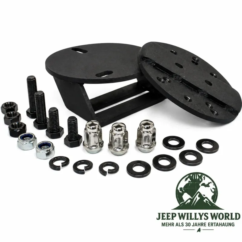 RT Off-Road Reserveradhalter Kit bis bis 33" Reifen. Jeep CJ5 CJ7 CJ8 / Wrangler YJ TJ JK (76-18)