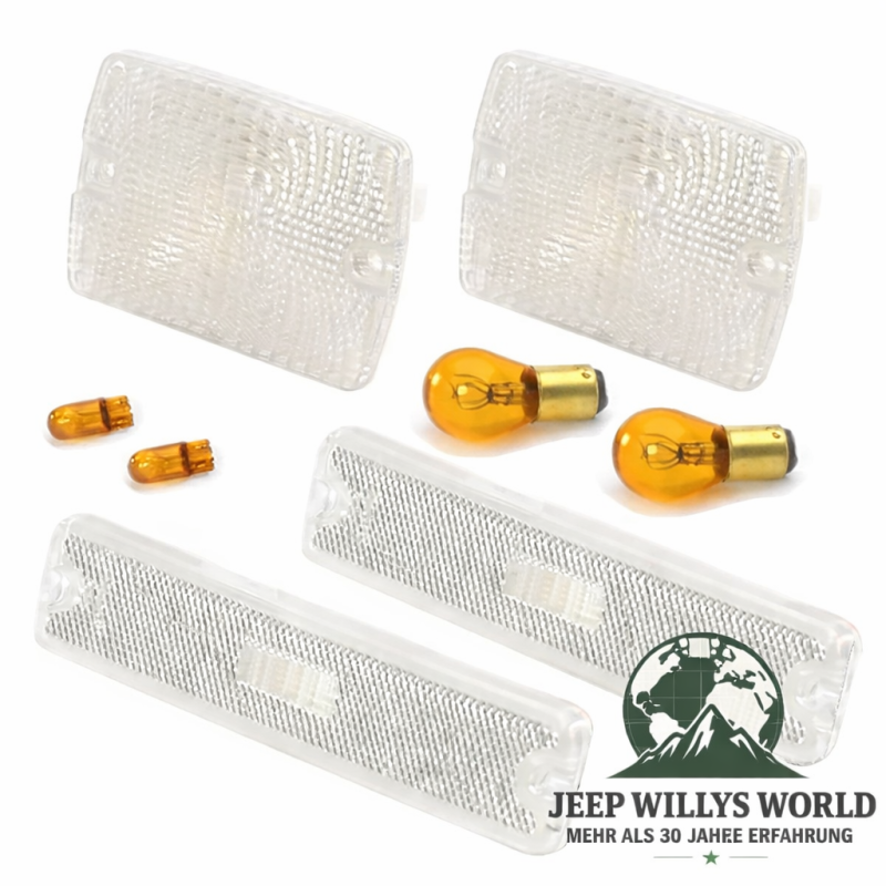 Blinkleuchten Set vorne Weiss Jeep Wrangler 87-95