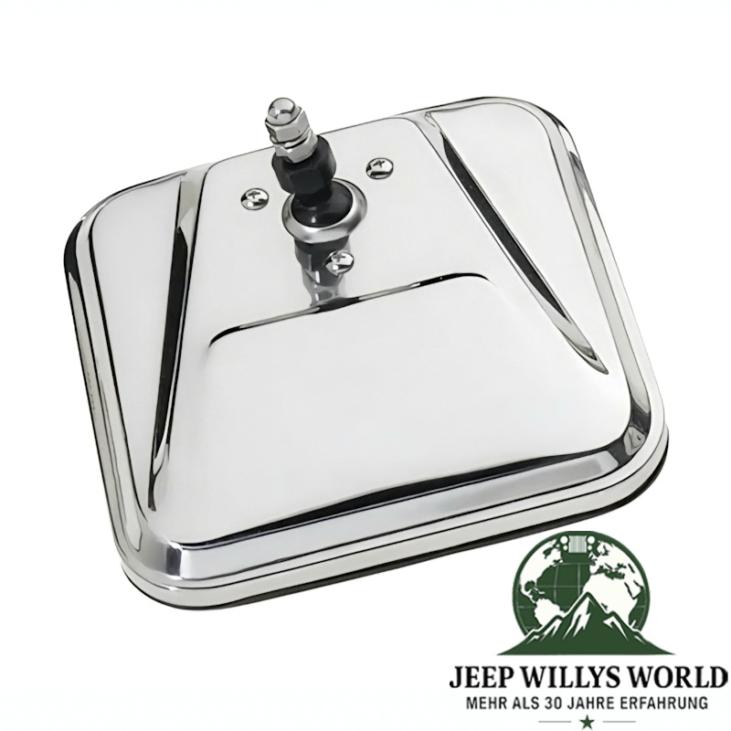Spiegelkopf Edelstahl Jeep CJ + Wrangler 55-06