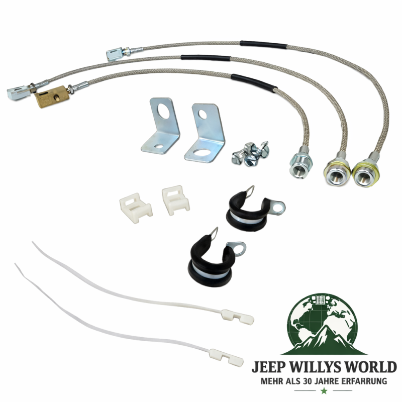Bremsschläuch Flexschläuch Set Edelstahl bis 6" Jeep Wrangler + Cherokee + Grand Cherokee 84-06