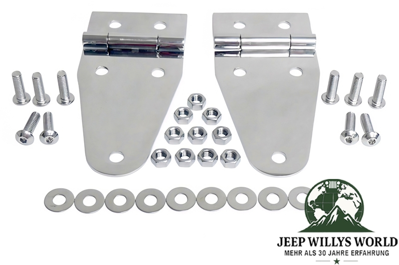 Hood Hinge Set Stainless Steel CJ + Wrangler YJ 76-95