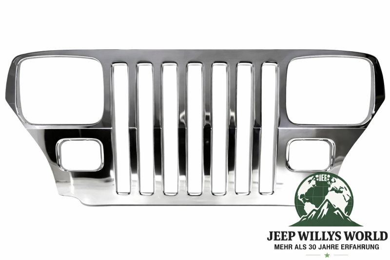 Radiator Grille Overlay Stainless Steel Jeep Wrangler 87-95